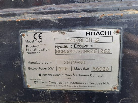 Hitachi ZX 490 LC H-6 ZX 490 LC H-6 2019 2 Crawler Excavators image 11