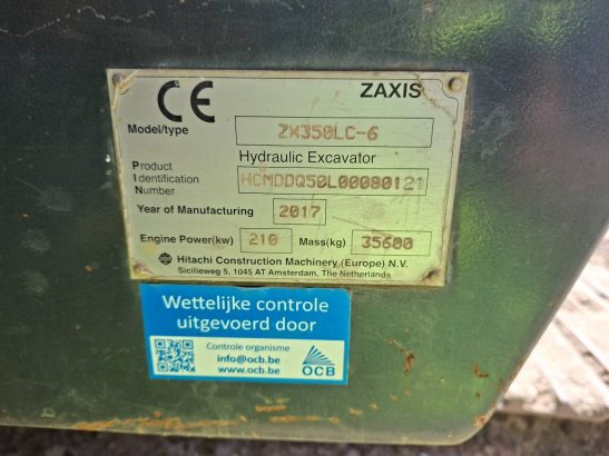 Hitachi ZX350LC-6+GPS (CW55s) ZX350LC-6+GPS (CW55s) 2017 2 Crawler Excavators image 11