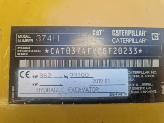 CAT 374FL 374FL 2019 2 Crawler Excavators image 6
