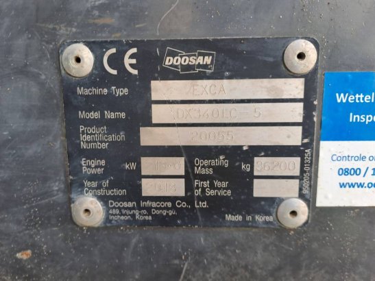 Doosan DX340LC-5 (Full Topcon 3D GPS) Doosan DX340LC-5 (Full Topcon 3D GPS) 2018 2 Crawler Excavators image 16