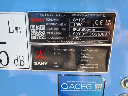 Sany SY19E Electric (3 Buckets) SY19E Electric (3 Buckets) 2023 1 image 33