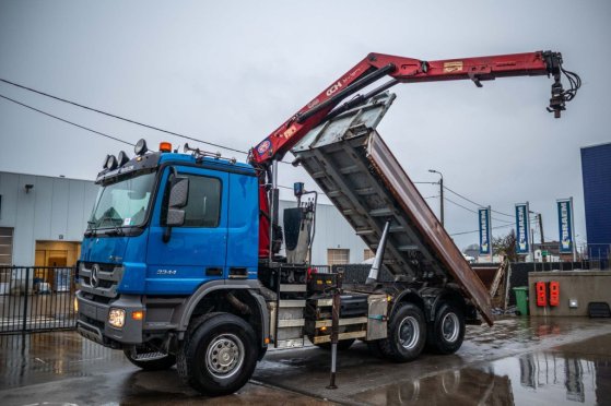 MERCEDES ACTROS 3344 AK -MP3+HMF 1643 Z2 Mercedes-Benz ACTROS 3344 AK -MP3+HMF 1643 Z2 2010 2 Tipper trucks
