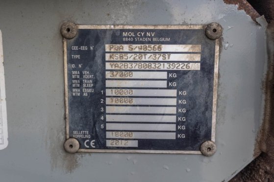MOL KS85/20T/37ST -HARDOX - HYDR. DEUR MOL KS85/20T/37ST -HARDOX - HYDR. DEUR 2012 2 image 24