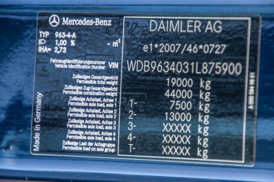 MERCEDES ACTROS 1848 LS+E6+HYDR. Mercedes-Benz ACTROS 1848 LS+E6+HYDR. 2014 2 Tractor Units image 11