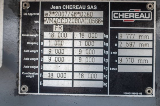 CHEREAU CHEREAU+CARRIER+DHOLLANDIA 2.5 T. Chereau CHEREAU+CARRIER+DHOLLANDIA 2.5 T. 2017 2 image 13