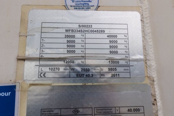 FELDBINDER EUT 40.3- 40.000 L CEMENT/CIMENT/ZEMENT Feldbinder EUT 40.3- 40.000 L CEMENT/CIMENT/ZEMENT 2012 2 Tanker semi t...