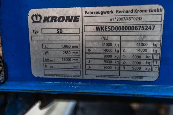 KRONE SD P27-ALU BORDEN/RIDEAUX/LADEBOARD SD P27-ALU BORDEN/RIDEAUX/LADEBOARD 2015 2 image 13