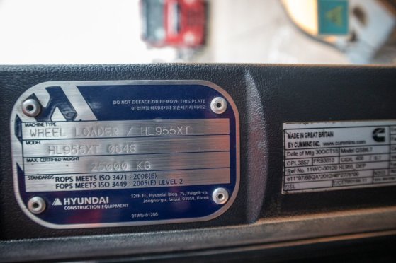 HYUNDAI HL955XT HL955XT 2019 2 Wheel Loaders image 14