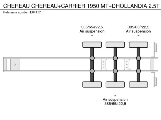 CHEREAU CHEREAU+CARRIER 1950 MT+DHOLLANDIA 2.5T Chereau CHEREAU+CARRIER 1950 MT+DHOLLANDIA 2.5T 2015 2 Refrigerated semi t...