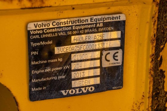 VOLVO DUMPER A25F DUMPER A25F 2013 2 Dump Truck image 34
