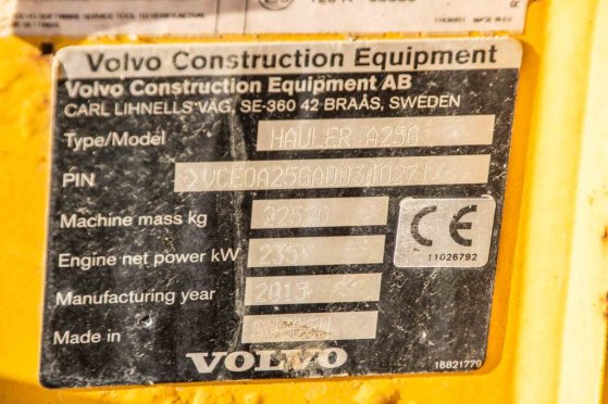 VOLVO DUMPER A25G DUMPER A25G 2015 2 Dump Truck image 16
