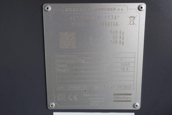 Atlas Copco XAS 58-7 Valid inspection, Diesel, Volume flow 3 m XAS 58-7 Valid inspection, Diesel, Volume flow 3 m 2022 2 C...