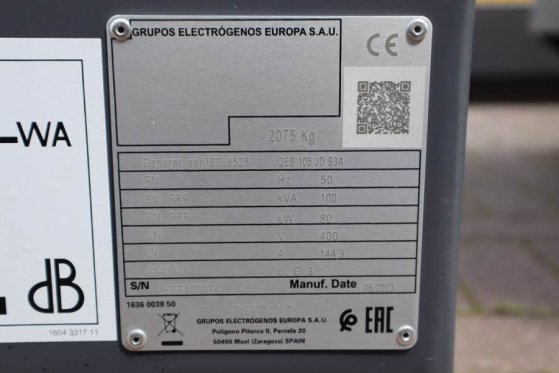 Atlas Copco QES 105 JD S3A ESF Valid inspection, *Guarantee! D QES 105 JD S3A ESF Valid inspection, *Guarantee! D 2023 2 G...