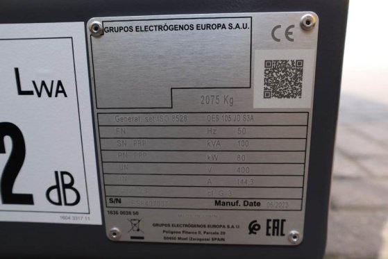 Atlas Copco QES 105 JD S3A ESF Valid inspection, *Guarantee! D QES 105 JD S3A ESF Valid inspection, *Guarantee! D 2023 2 G...