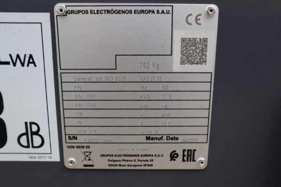 Atlas Copco QAS 20 S5 Valid Inspection, Diesel, 17 kVA, Also A QAS 20 S5 Valid Inspection, Diesel, 17 kVA, Also A 2023 2 G...