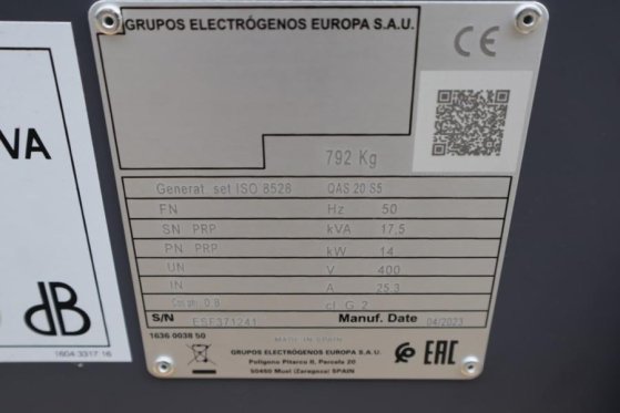 Atlas Copco QAS 20 S5 Valid Inspection, Diesel, 17 kVA, Also A QAS 20 S5 Valid Inspection, Diesel, 17 kVA, Also A 2023 2 G...