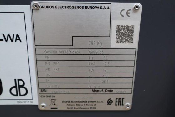 Atlas Copco QAS 20 S5 Valid Inspection, Diesel, 17 kVA, Also A QAS 20 S5 Valid Inspection, Diesel, 17 kVA, Also A 2023 2 G...