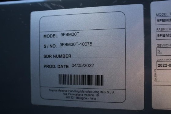 Toyota 9FBM30T Valid inspection, *Guarantee! Electric, 47 9FBM30T Valid inspection, *Guarantee! Electric, 47 2022 2 Forkli...