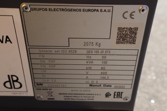 Atlas Copco QES 105 JD ST3 Valid inspection, Diesel, 105 kVA QES 105 JD ST3 Valid inspection, Diesel, 105 kVA 2023 2 Gener...