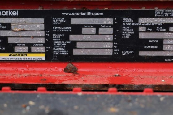 Snorkel SJ3219E Electric, 7,8m Working Height, 250kg Capac SJ3219E Electric, 7,8m Working Height, 250kg Capac 2015 2 Sciss...
