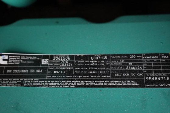 Cummins C220D5EQ Declaration of Conformity, Diesel, 220kVA C220D5EQ Declaration of Conformity, Diesel, 220kVA 2025 2 Gener...