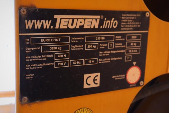 Teupen EURO B16T As-Is, Driving Licence B/3, Diesel, 16m Teupen EURO B16T As-Is, Driving Licence B/3, Diesel, 16m 2009 2 i...