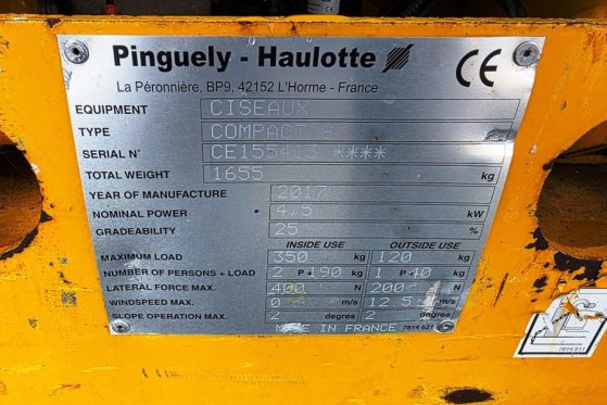 Haulotte Compact 8 Electric, 8.2m Working Height, 350kg Cap Haulotte Compact 8 Electric, 8.2m Working Height, 350kg Cap 20...