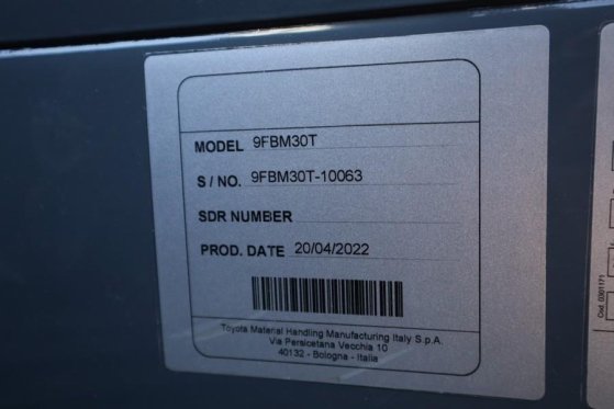 Toyota 9FBM30T Valid inspection, *Guarantee! Electric, 47 9FBM30T Valid inspection, *Guarantee! Electric, 47 2022 2 Forkli...