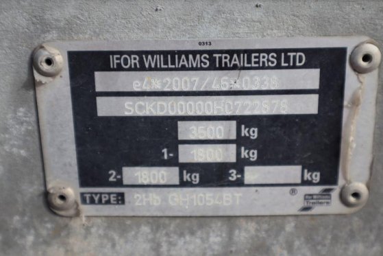 Ifor Williams 2HB 2 Axel Trailer, 2.856 kg Capacity, Incl Loadin IFOR WILLIAMS 2HB 2 Axel Trailer, 2.856 kg Capacity, Incl...