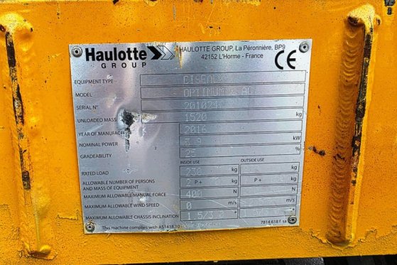 Haulotte Optimum 8 Electric, 7.77m Working Height, 230kg Ca Haulotte Optimum 8 Electric, 7.77m Working Height, 230kg Ca 20...