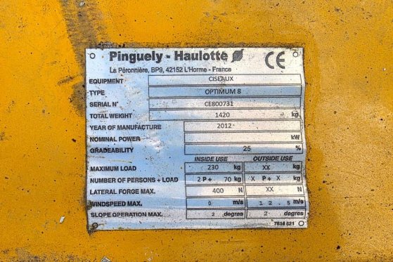 Haulotte Optimum 8 Electric, 7.77m Working Height, 230kg Ca Haulotte Optimum 8 Electric, 7.77m Working Height, 230kg Ca 20...