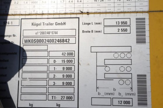 Kögel S24-1 CoC Documents, TuV Loading Certificate, Dutc Kögel S24-1 CoC Documents, TuV Loading Certificate, Dutc 2019 2 i...