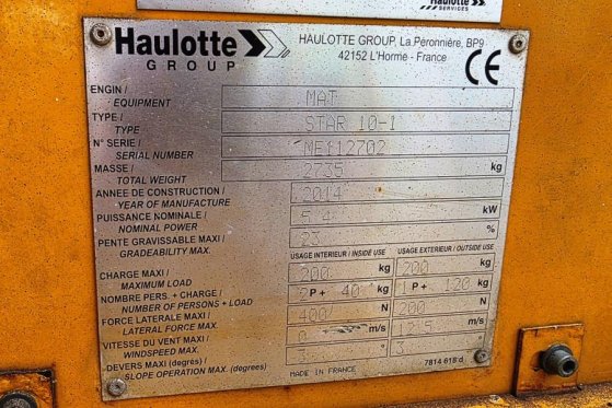 Haulotte STAR 10 Electric, 10m Working Height, 3m Reach, 20 Haulotte STAR 10 Electric, 10m Working Height, 3m Reach, 20 20...