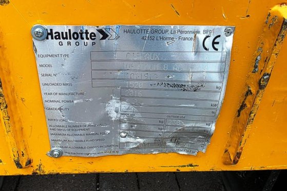 Haulotte Optimum 8 Electric,Batteries(07-2025),7.77m Workin Haulotte Optimum 8 Electric,Batteries(07-2025),7.77m Workin 20...