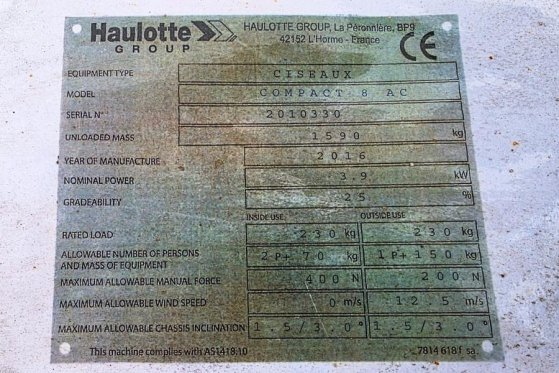 Haulotte Optimum 8 Electric, 7.77m Working Height, 230kg Ca Haulotte Optimum 8 Electric, 7.77m Working Height, 230kg Ca 20...