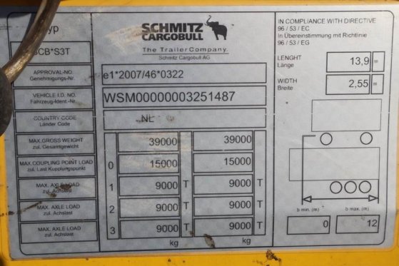 Schmitz Cargobull SCB3ST CoC Documents, TuV Loading Certif Schmitz Cargobull SCB3ST CoC Documents, TuV Loading Certif 2016...