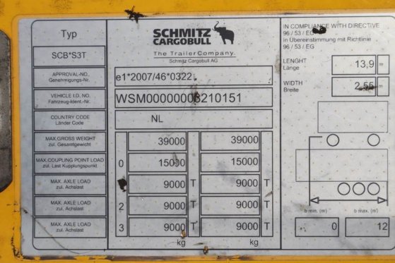 Schmitz Cargobull SCB3ST CoC Documents, TuV Loading Certif Schmitz Cargobull SCB3ST CoC Documents, TuV Loading Certif 2015...