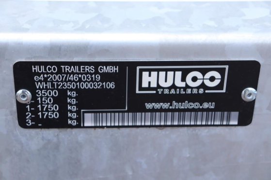 Hulco Terrax-2 3500kg 2 Axel Trailer, 2.770 kg Capacity, Hulco Terrax-2 3500kg 2 Axel Trailer, 2.770 kg Capacity, 2021 2 i...