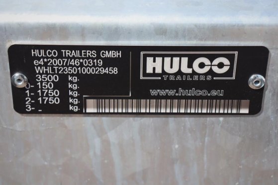 Hulco Terrax-2 3500kg 2 Axel Trailer, 2.770 kg Capacity, Hulco Terrax-2 3500kg 2 Axel Trailer, 2.770 kg Capacity, 2021 2 i...