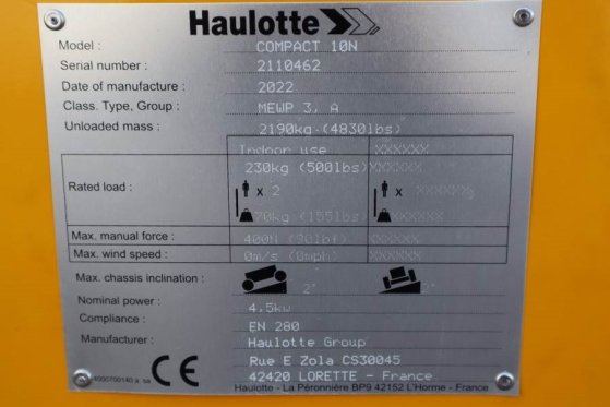 Haulotte Compact 10N Valid Iinspection, *Guarantee! 10m Wor Haulotte Compact 10N Valid Iinspection, *Guarantee! 10m Wor 20...