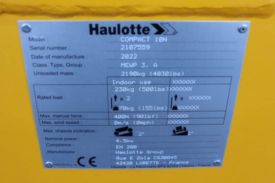 Haulotte Compact 10N Valid Iinspection, *Guarantee! 10m Wor Haulotte Compact 10N Valid Iinspection, *Guarantee! 10m Wor 20...