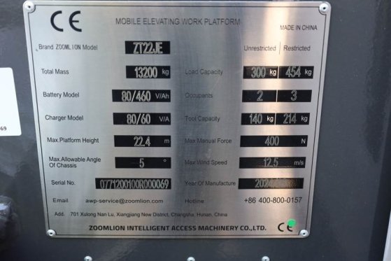 Zoomlion ZT22JE Fully Electric Lithium-Powered, 4x4 Rough T Zoomlion ZT22JE Fully Electric Lithium-Powered, 4x4 Rough T 20...