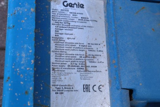 Genie GS1932 E-Drive Several In Stock, 8m Working Height 4842 2021 2 Scissor Lifts image 6