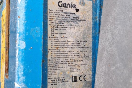 Genie GS1932 E-Drive Several In Stock, 8m Working Height 4842 2021 2 Scissor Lifts image 6