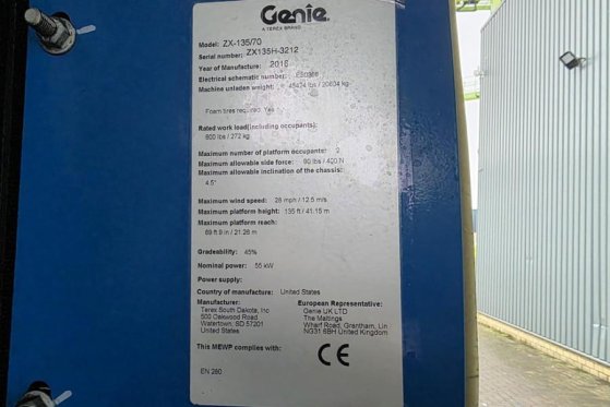 Genie ZX135/70 Diesel, 4x4x4 Drive, 43m Lifting Height, ZX135/70 Diesel, 4x4x4 Drive, 43m Lifting Height, 2016 2 image 6