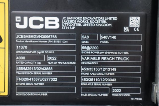 JCB 540-140 HI VIZ Diesel Stage V, 4x4x4 Drive, 13.8m 490 2022 2 image 6