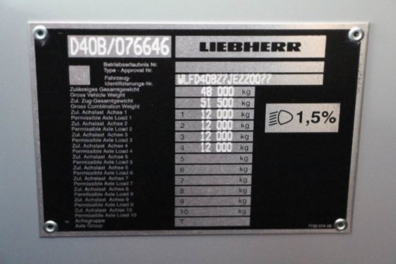 Liebherr MK88 Plus Valid Inspection, 45 m Flight, 8t Cap, P MK88 Plus Valid Inspection, 45 m Flight, 8t Cap, P 2018 2 image 6