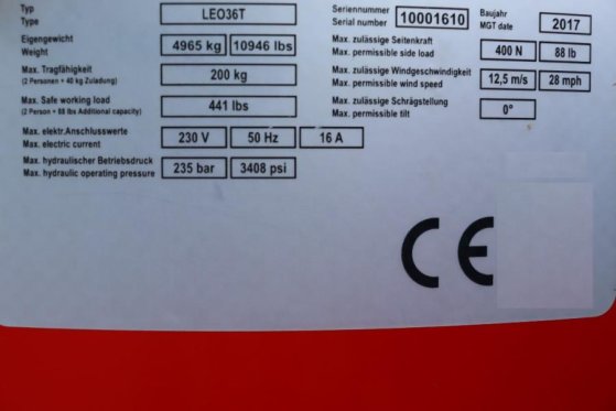 Teupen Leo 36t 230 V Electric Motor + Diesel, Rubber Trac Teupen Leo 36t 230 V Electric Motor + Diesel, Rubber Trac 2017 2...