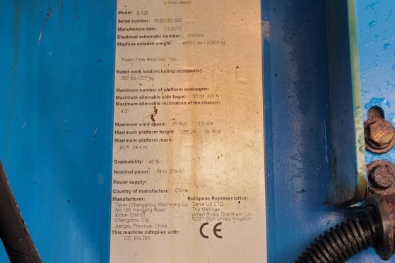 Genie S125 As-Is, Diesel, 4x4x4 Drive, 40.1m Working Hei S125 As-Is, Diesel, 4x4x4 Drive, 40.1m Working Hei 2012 2 image 6