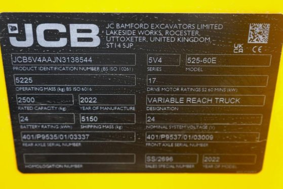 JCB 525-60E Guarantee! Fully Electric, 2500kg Capacity 525-60E Guarantee! Fully Electric, 2500kg Capacity 2022 2 image 6